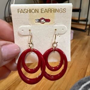 Elegant Red Hoop Earrings